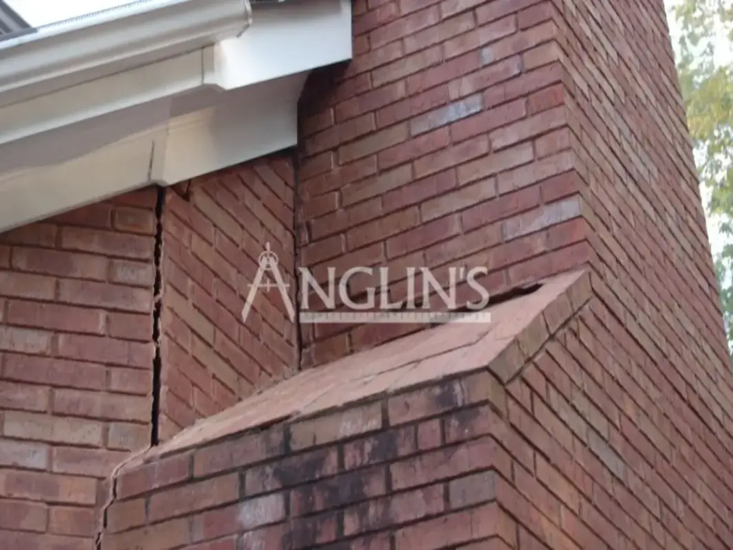 Leaning Chimney Settling - Before